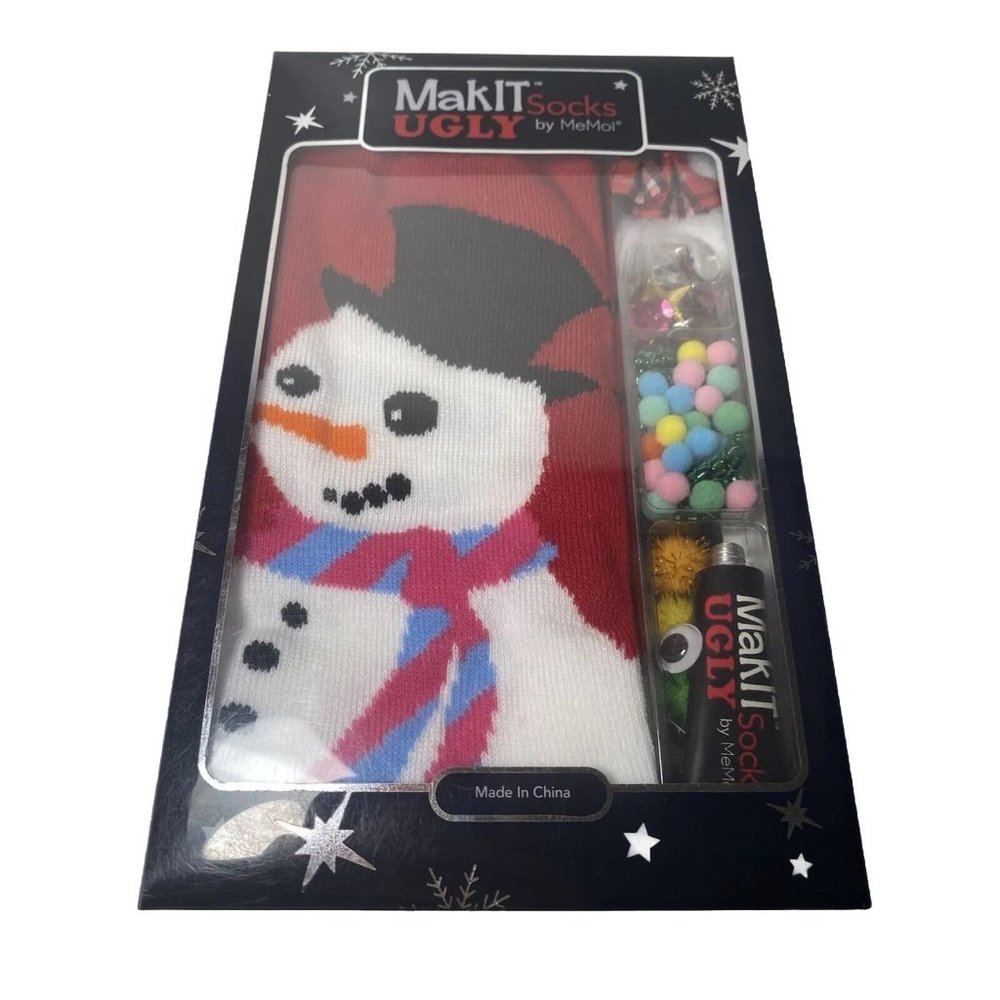 UGLY SOCKS Funny Activity DIY Design Your Own CHRISTMAS SOCKS NEW in Box